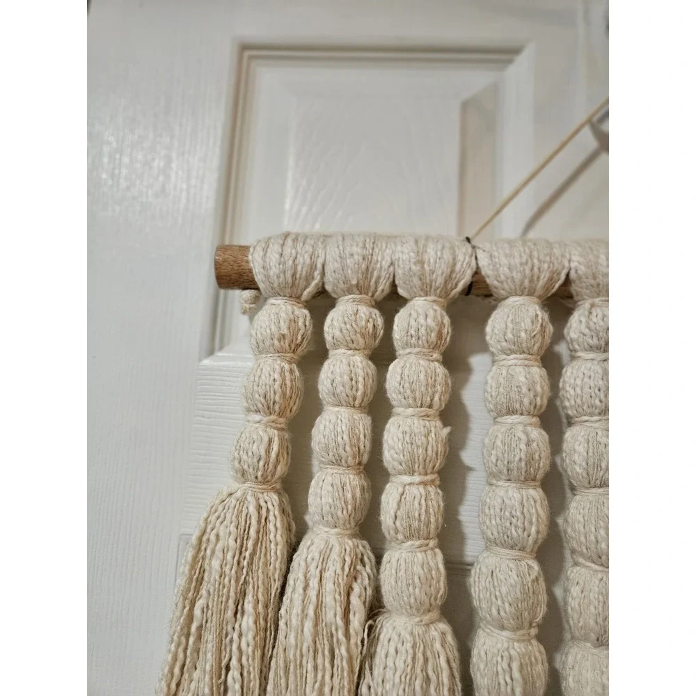Macrame Wall Hanging Boho Ecru 18